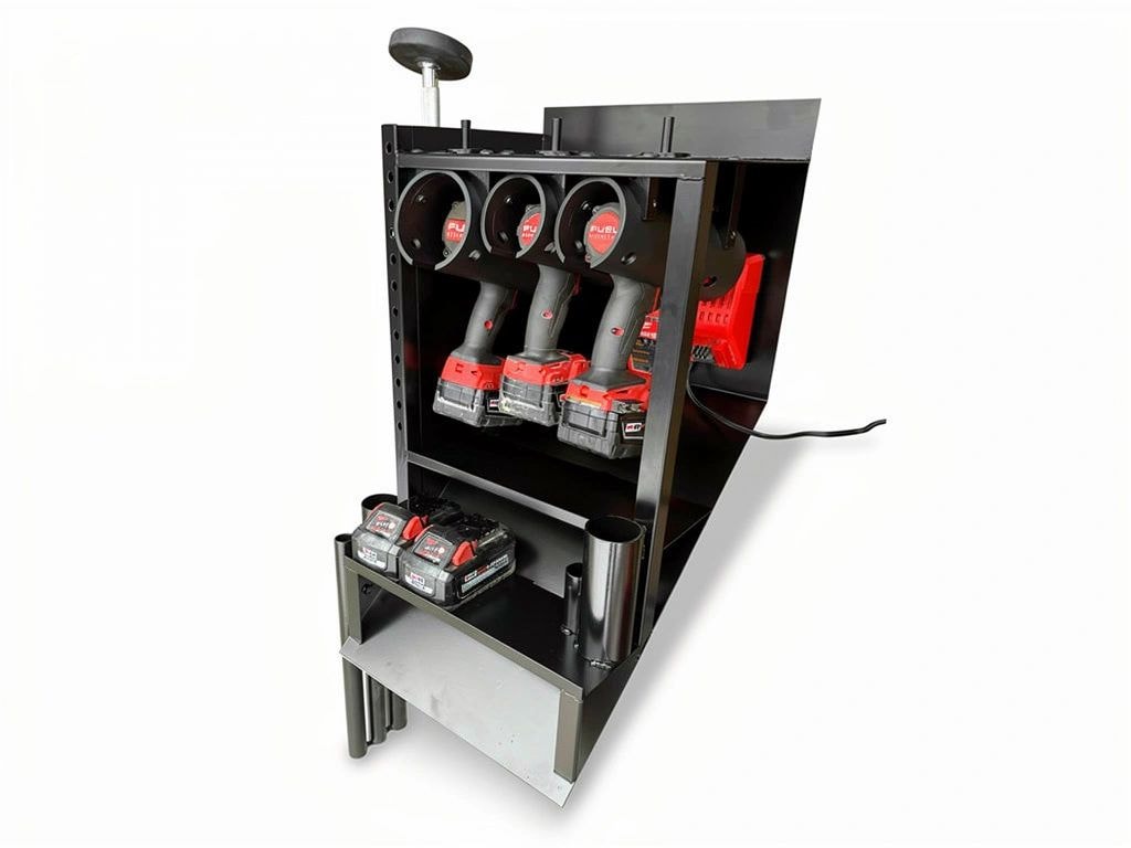 Tool charging station organized
