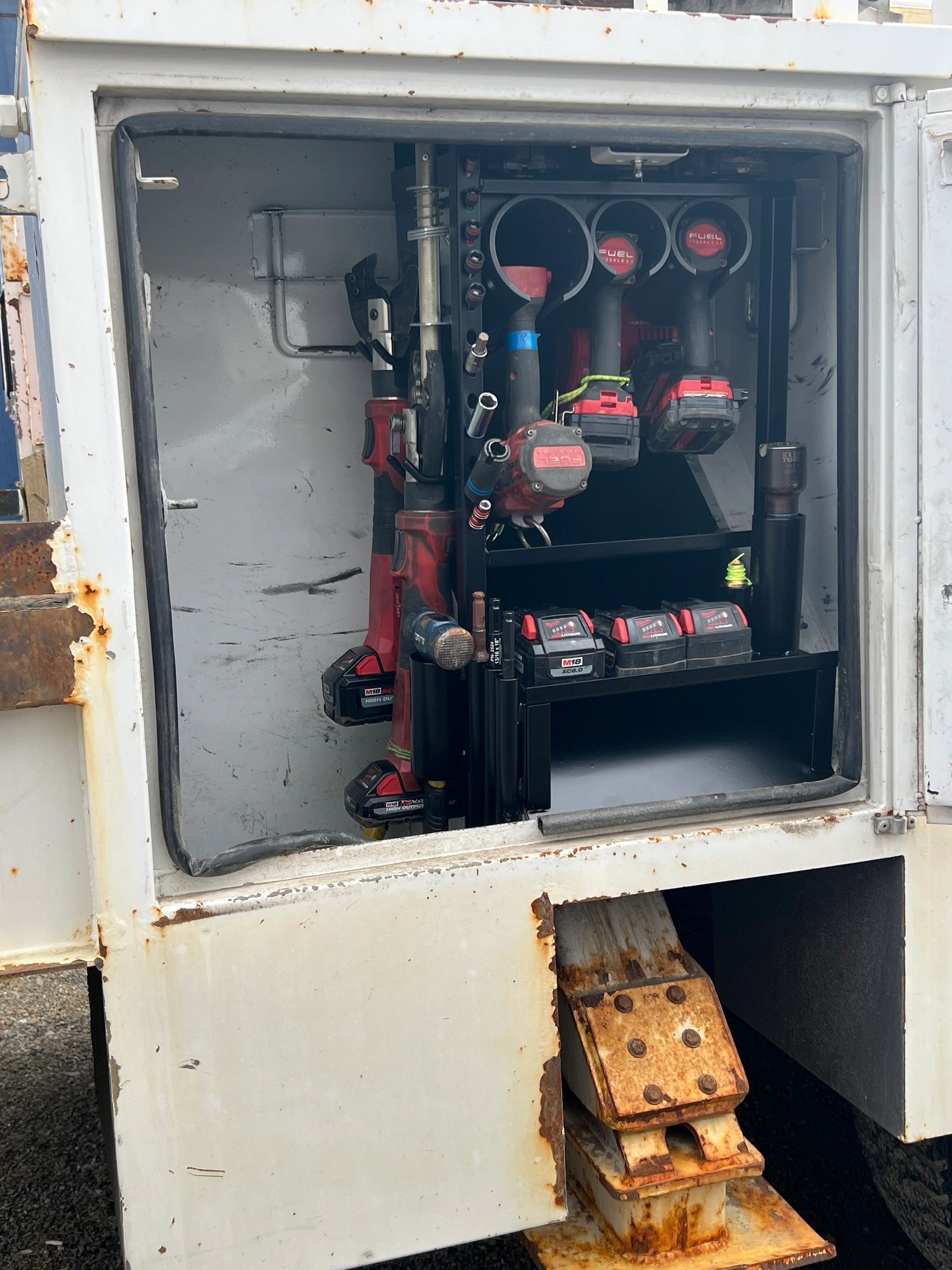 Organized tool storage cabinet truck